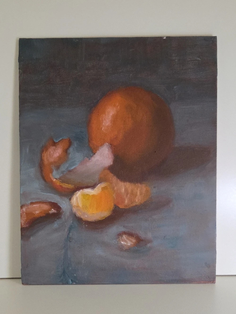 Still Life Oil Painting Study Oranges And Peels On 10 X 8 Inch Canvas Board Fall